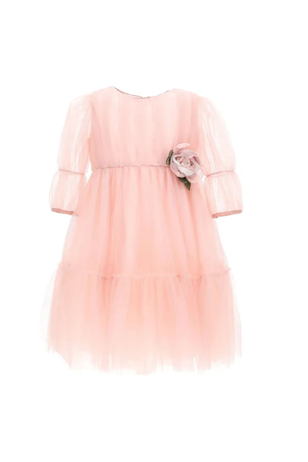 Tulle dress with maxi rose