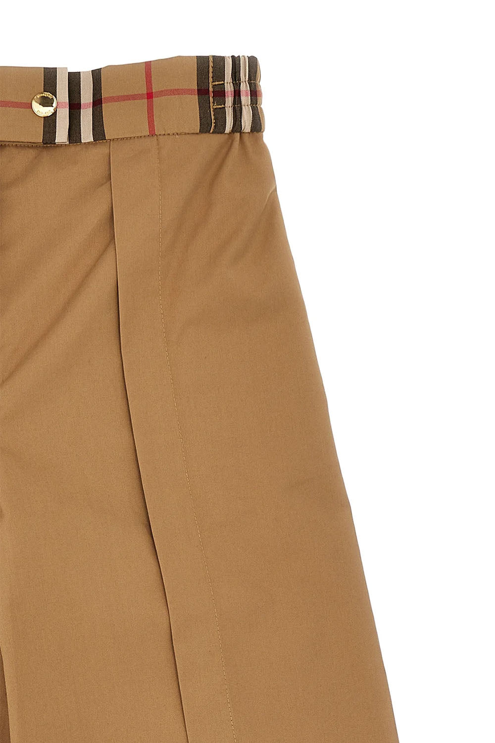 Check Detail Cotton Wide leg Trouser for Girls - Maison7