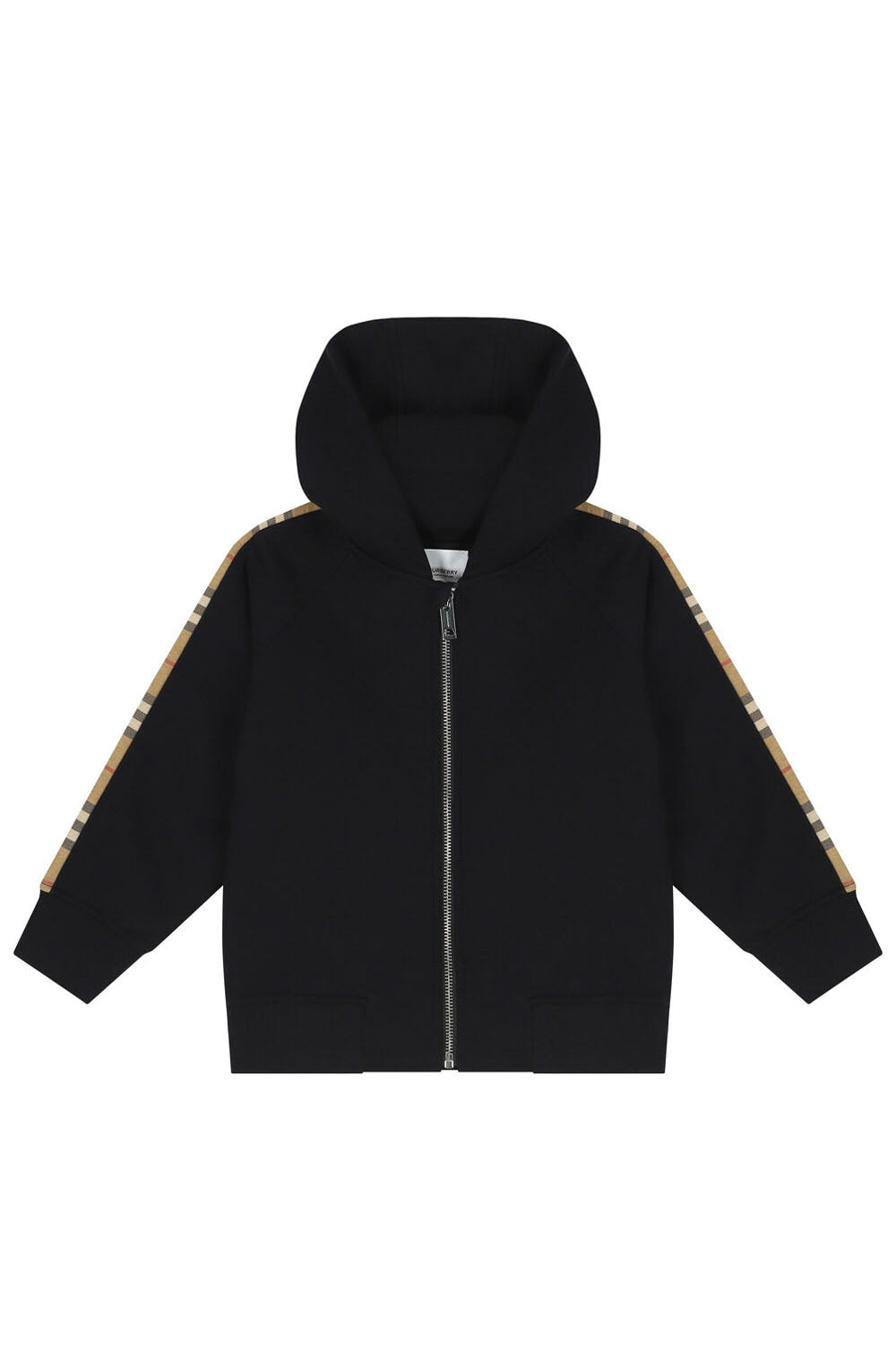 Check Panel Cotton Zip Hoodie for Boys - Maison7