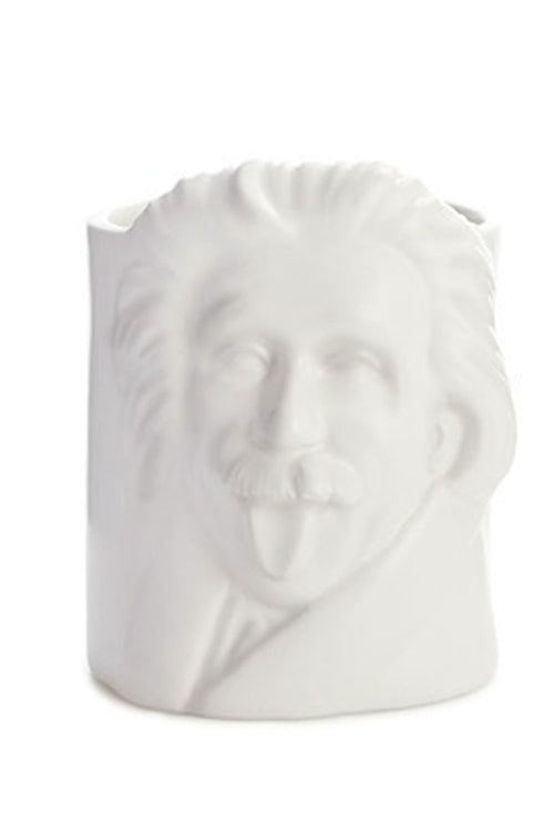 Albert Einstein Ceramic Pen Holder, White