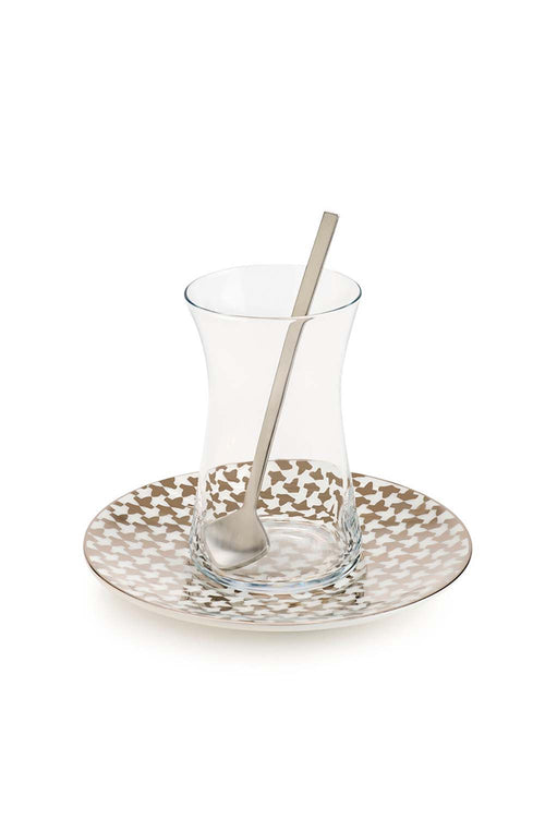 Alhambra Platinum Istikana Cups with Spoon, Set of 6
