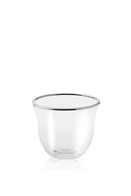 Gahwa Cup with Silver Rim, Set of 6