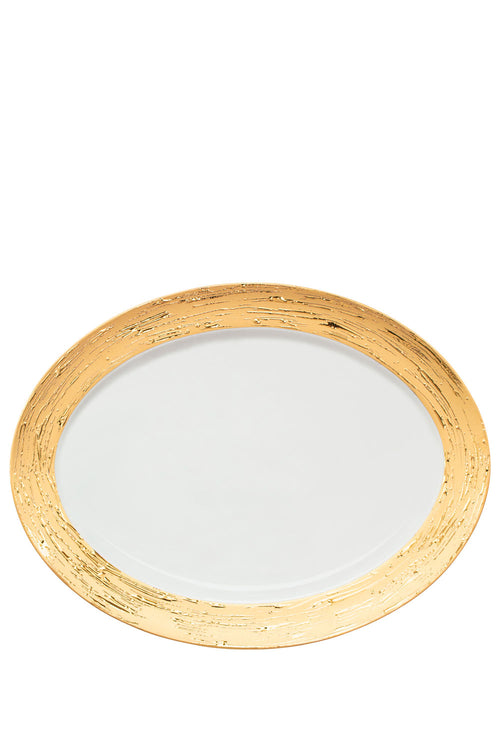 Auratus Gold Large Oval Platter, White/Gold, 39 cm