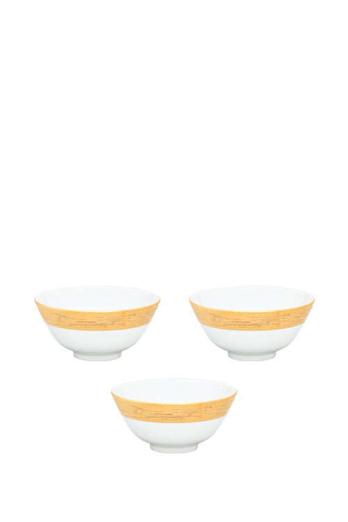 Auratus Gold Snack Bowl, Set of 3, White/Gold, 11 cm