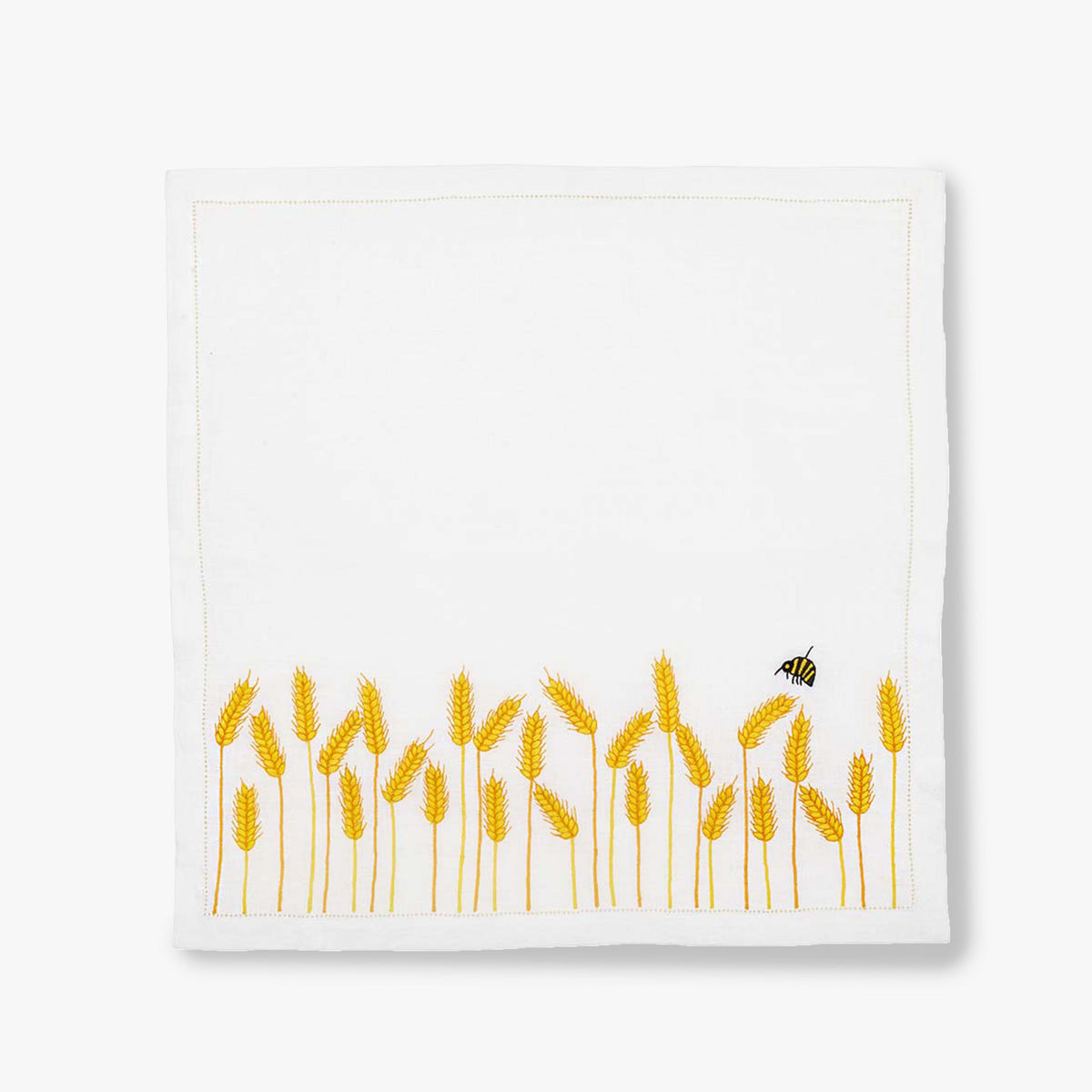Waww La Table Lucky Blé white linen napkins by Aurélie Bidermann, set of four, front view