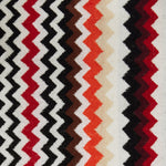 Best Red Multicolour Zigzag Cotton Hooded Bathrobe