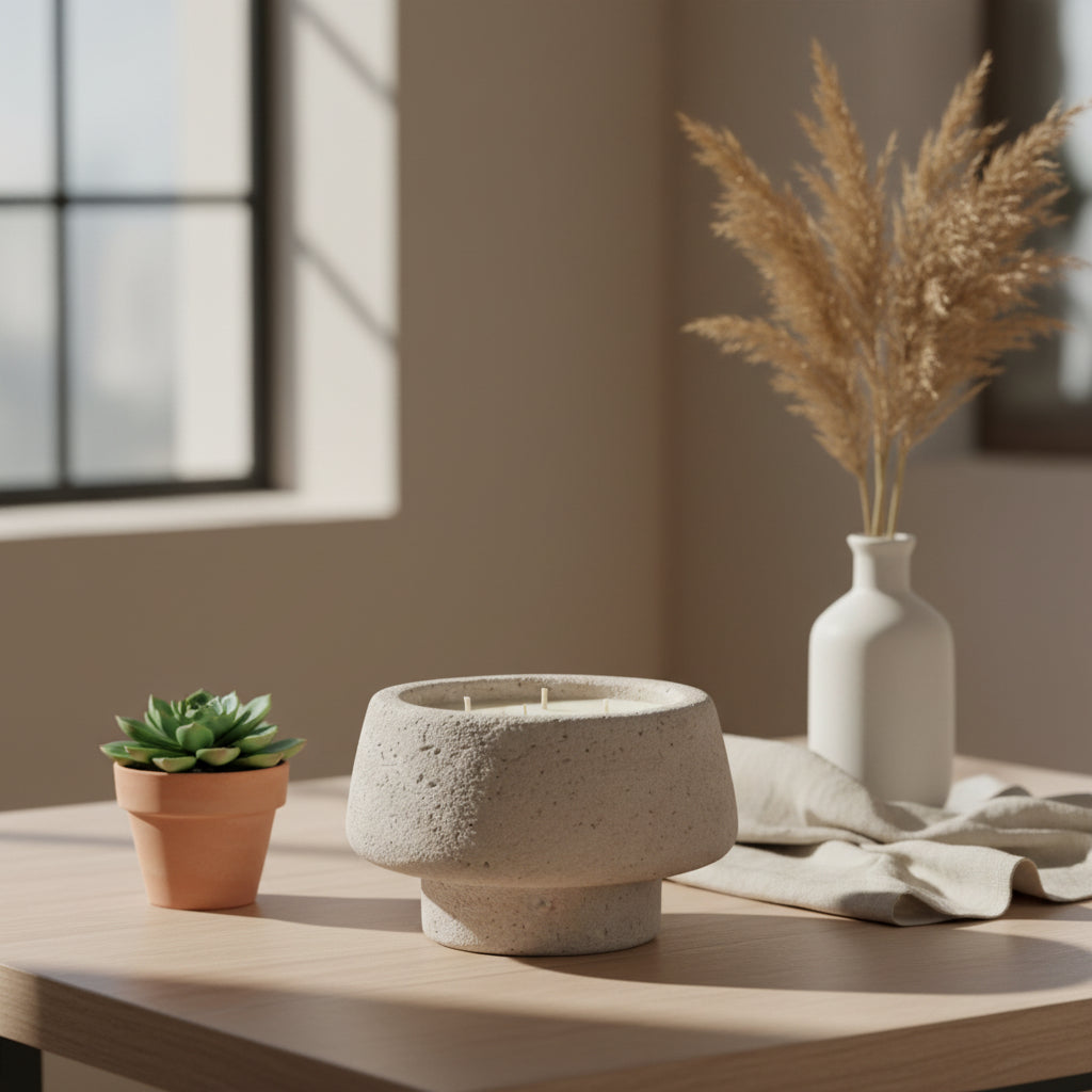 Bougie Travertin – Taille  ( L )