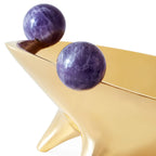 Brass Frog Bowl with Amethyst Eyes – Handcrafted Home Décor