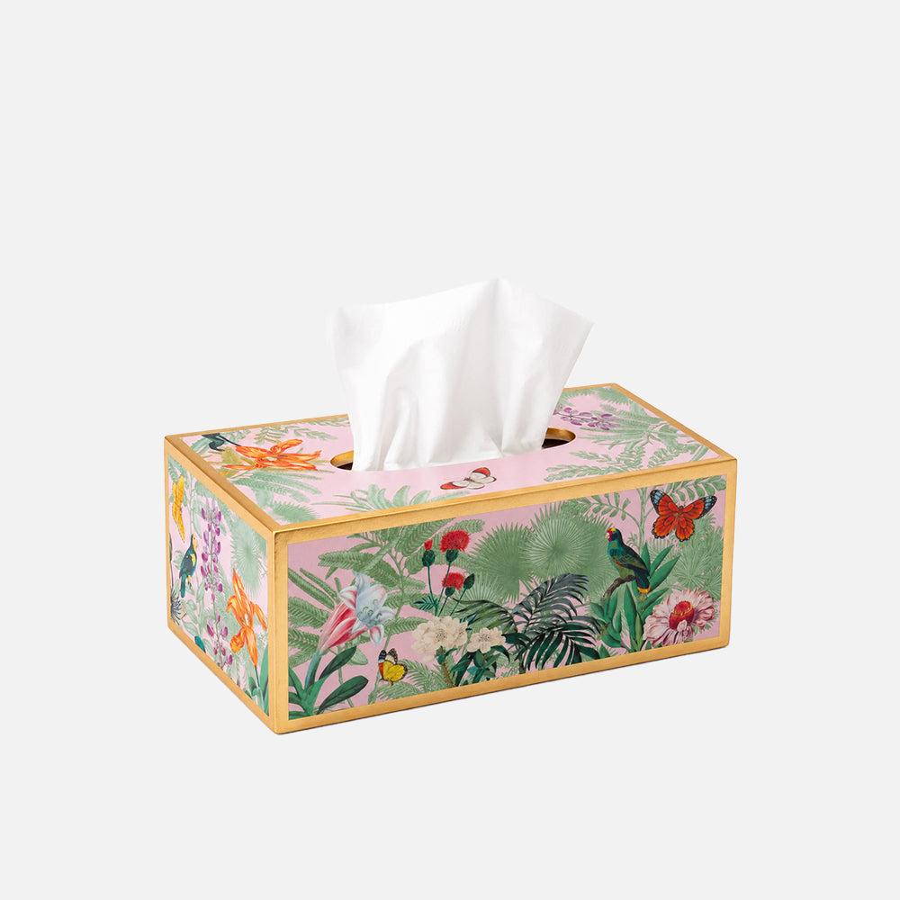 Paradise Garden Rectangle Lacquer Tissue Box Cover