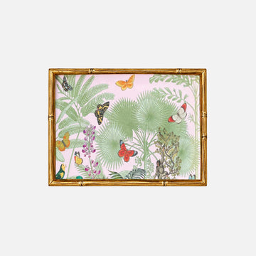 Paradise Garden Bamboo Edge Lacquer Vanity Tray