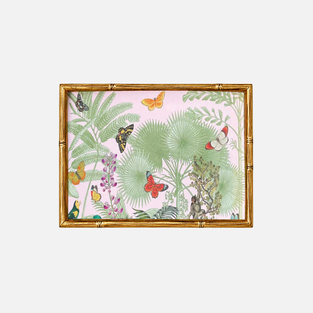 Paradise Garden Bamboo Edge Lacquer Vanity Tray