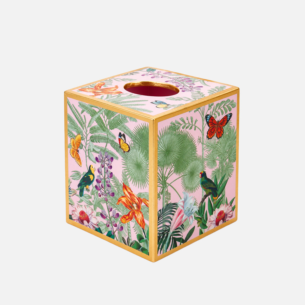Paradise Garden Square Lacquer Tissue Box Cover