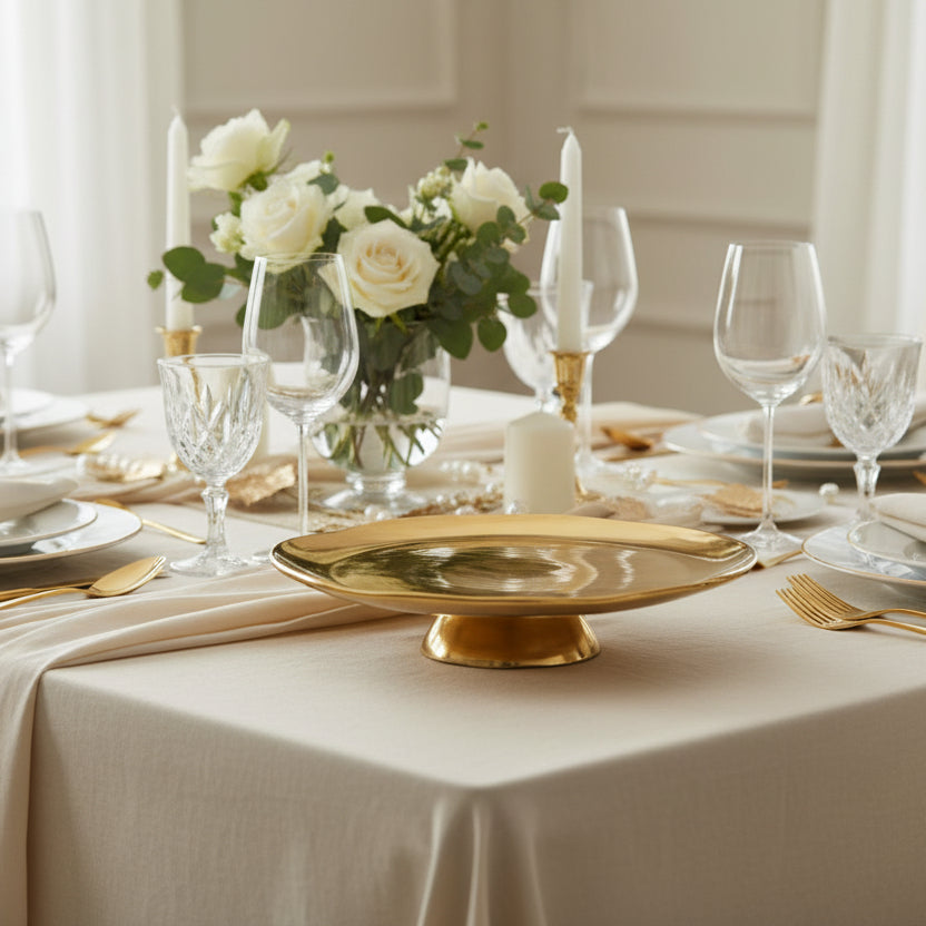 Porcelain Cake Stand Gold Finish – Ø 30.5 cm