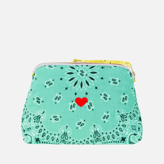 Call It Vanity Large - Coeurmint / Pale Yellow Handcrafted Toiletry Bag