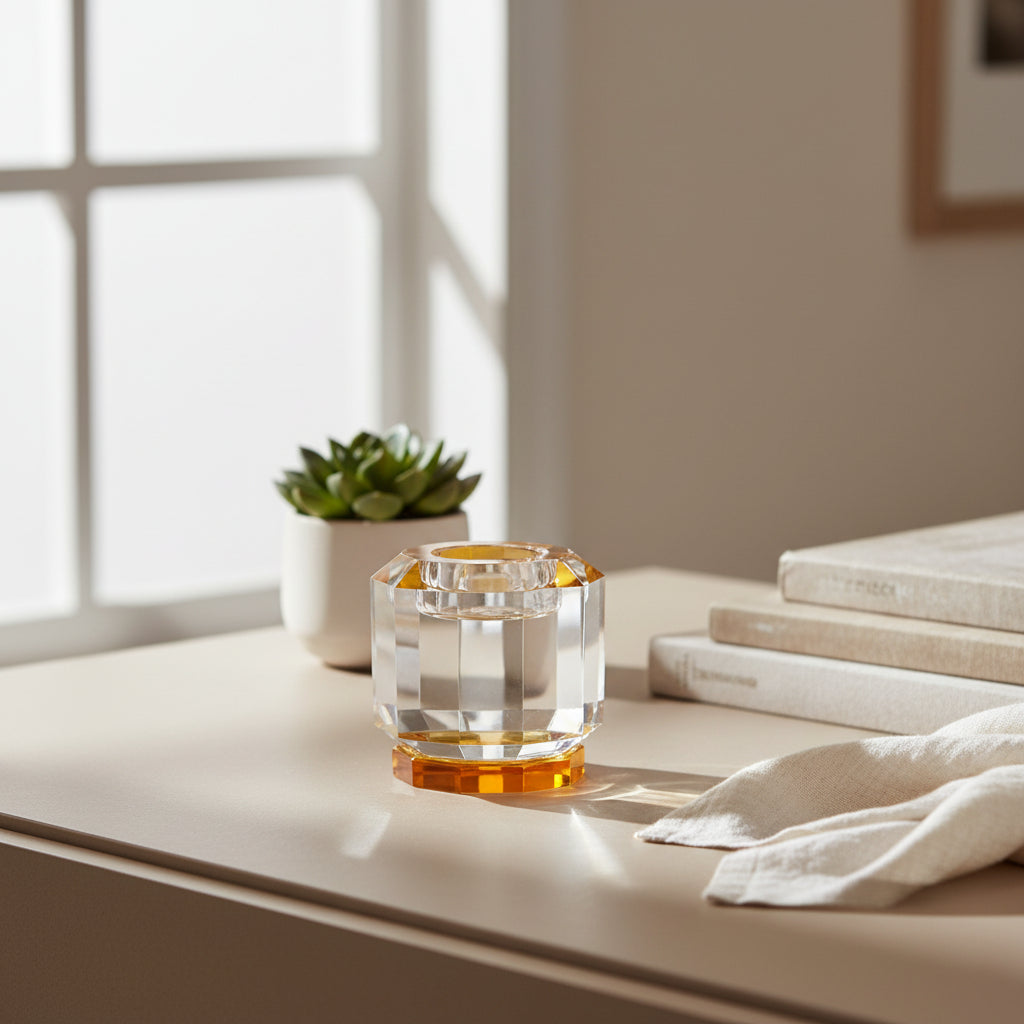 Abhika Crissy Candle Holder – Amber