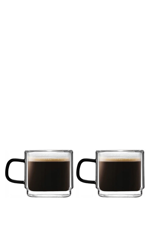 Carbon Double Walled Espresso Cups 80 ml, Set of 2 - Maison7