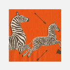 Zebras Orange Cocktail Napkins