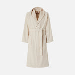 Chalk Cotton Terry Zigzag Hooded Bathrobe