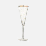 Gold Dotted Champagne Glass – Elegant Transparent Flute