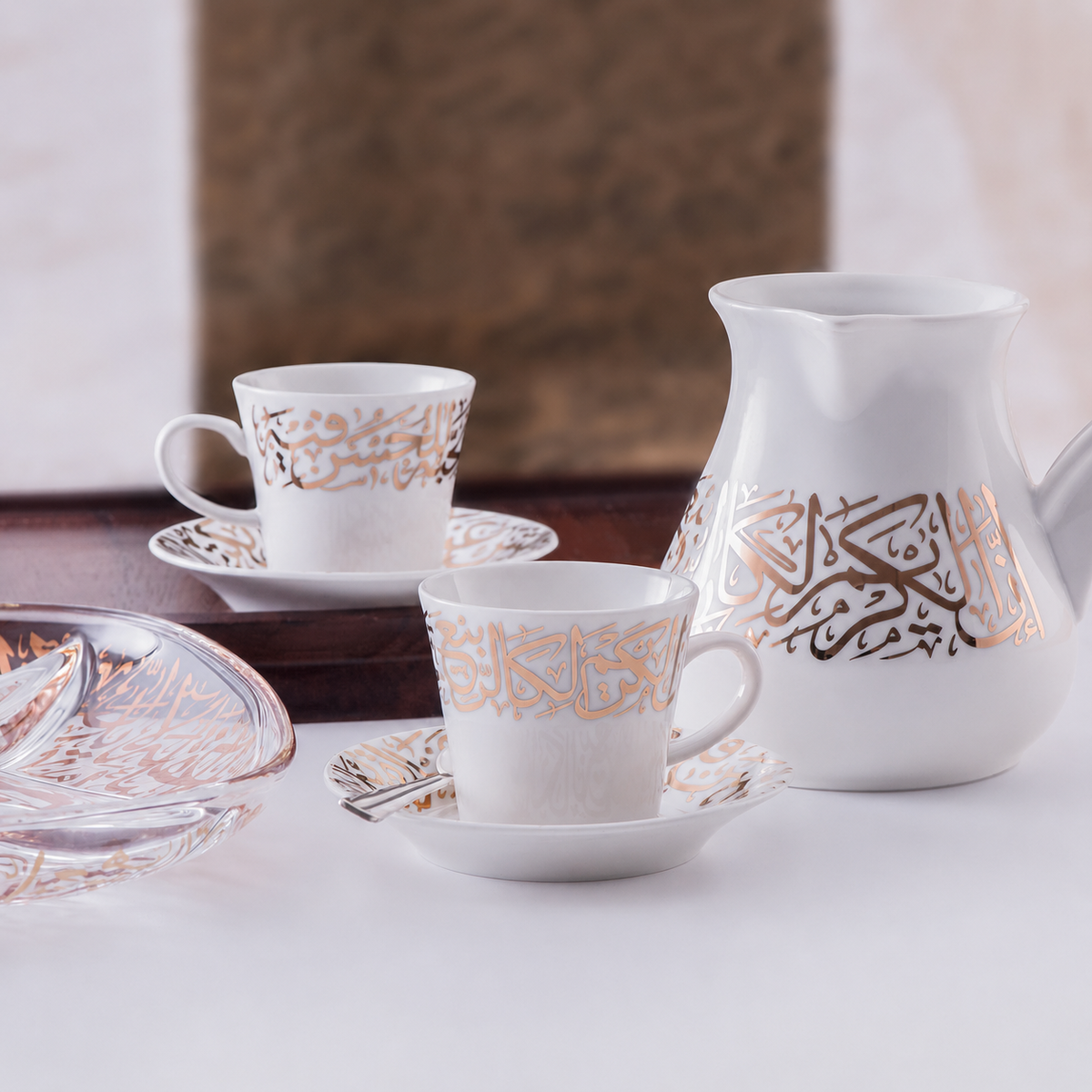 Dimlaj Kareem Set of 6 Pcs Tea Cups and Saucers (Gold)
