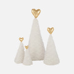 Gold Heart Christmas Tree Ornament – White/Gold Large