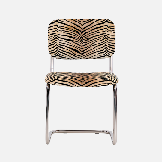 Classica Chair – Tiger Velvet & Steel Base