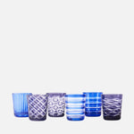 Cobalt Mix Glass Tumblers – Set of 6