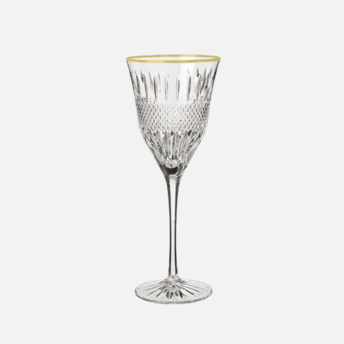 Water Goblet with Gold Rim