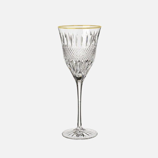 Water Goblet with Gold Rim