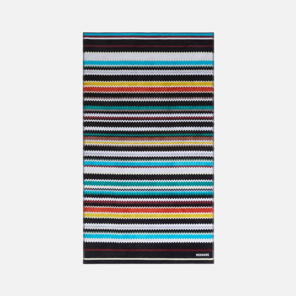 Curt beach towel in zigzag cotton terry cloth 100x180cm