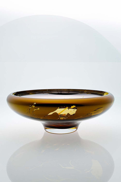 Deco Bowl, 35cm, Amber