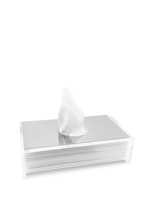 Deluxe Rectangular Tissue Box, Silver