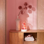 Decorative Bell Jar LED Nutcracker with Tree & Gifts