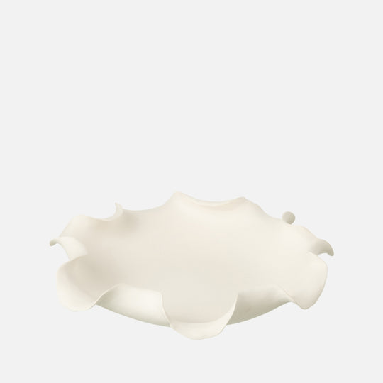White Helix Irregular Ceramic Decorative Dish Centerpiece