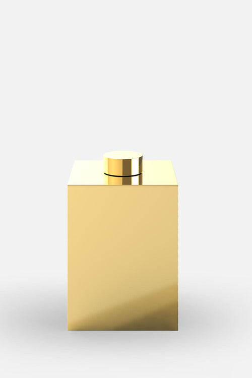 Paper Bin With Cover - Gold 24 Carat