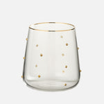 Gold Dotted Transparent Drinking Glass 420ml