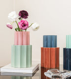 Duetto Vase Candy Pink & Almond Green