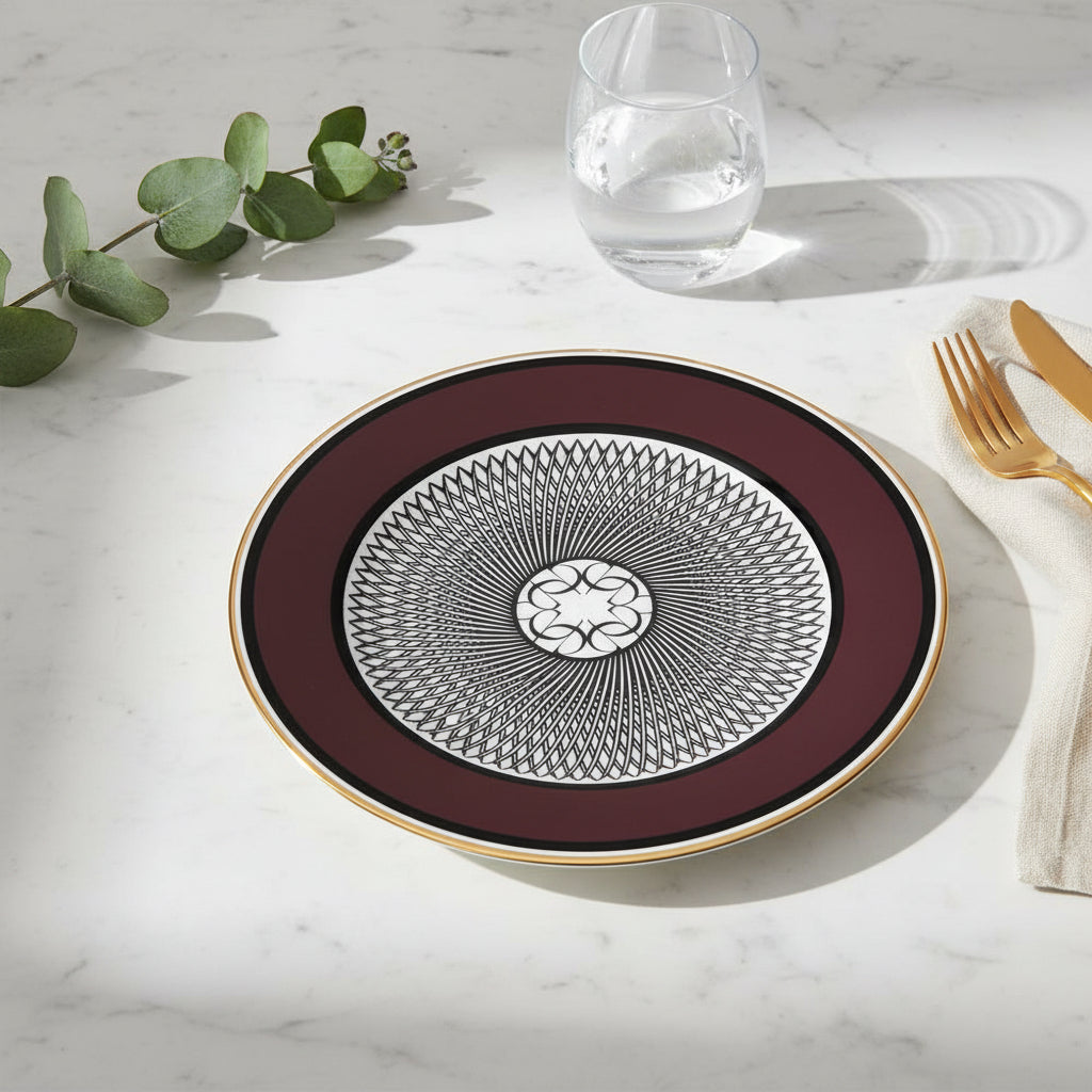 Elie Saab Burgundyburgundy B & B Plate 16Cm