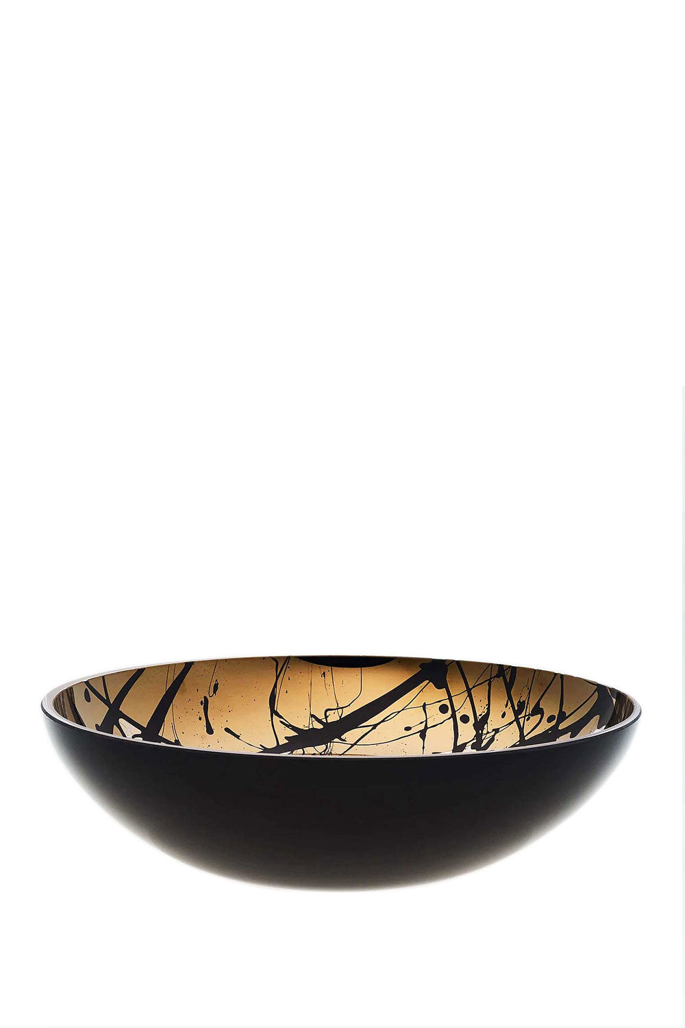 Flat Glass Bowl with Splashes, 32cm, Black Flat Glass Bowl with Splashes, 32cm, Black Maison7