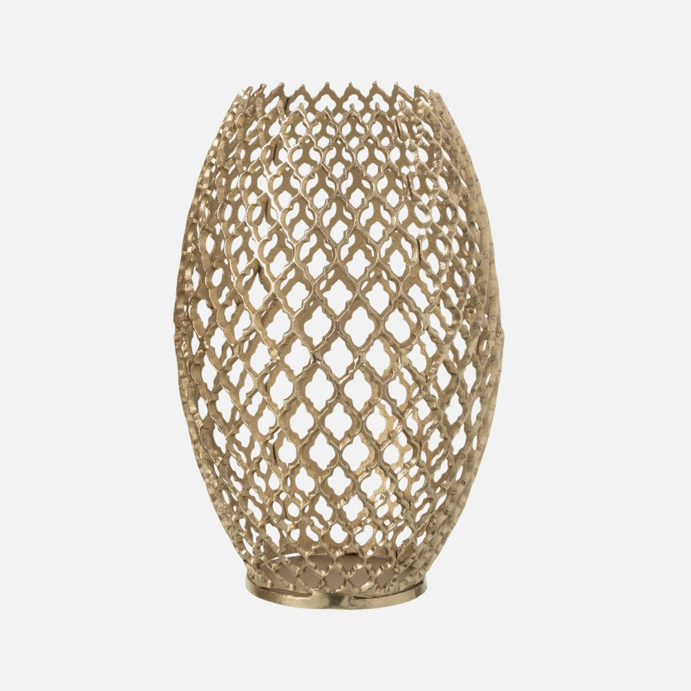 Small Gold Aluminium Floor Vase – Decorative Home Accent