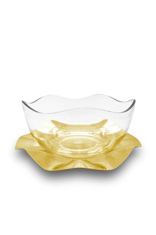 Flower Salad Bowl, Gold