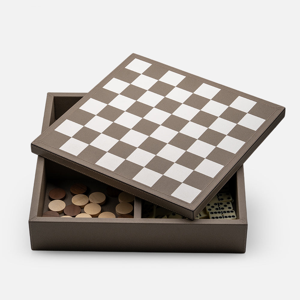 Triple Game Box – Chess, Draughts & Domino