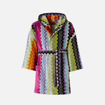Giacomo Multicolour Zigzag Cotton Hooded Bathrobe
