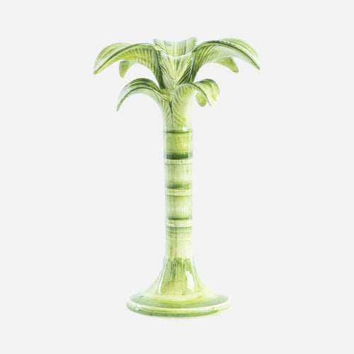 Green Palm Ceramic Candelabra – 20 cm
