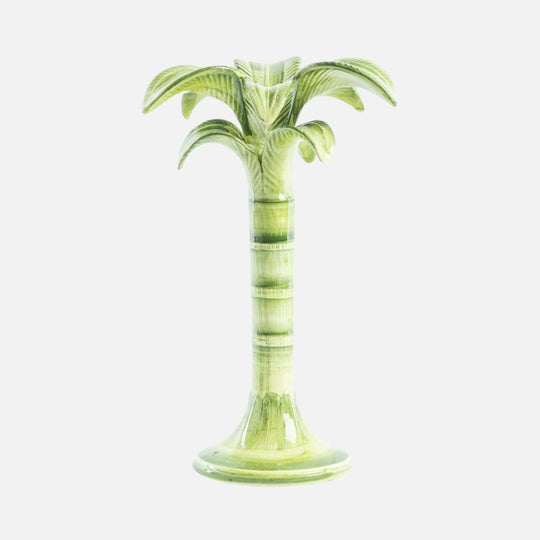 Green Palm Ceramic Candelabra – 20 cm
