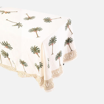 Hand-Printed Cotton Tablecloth