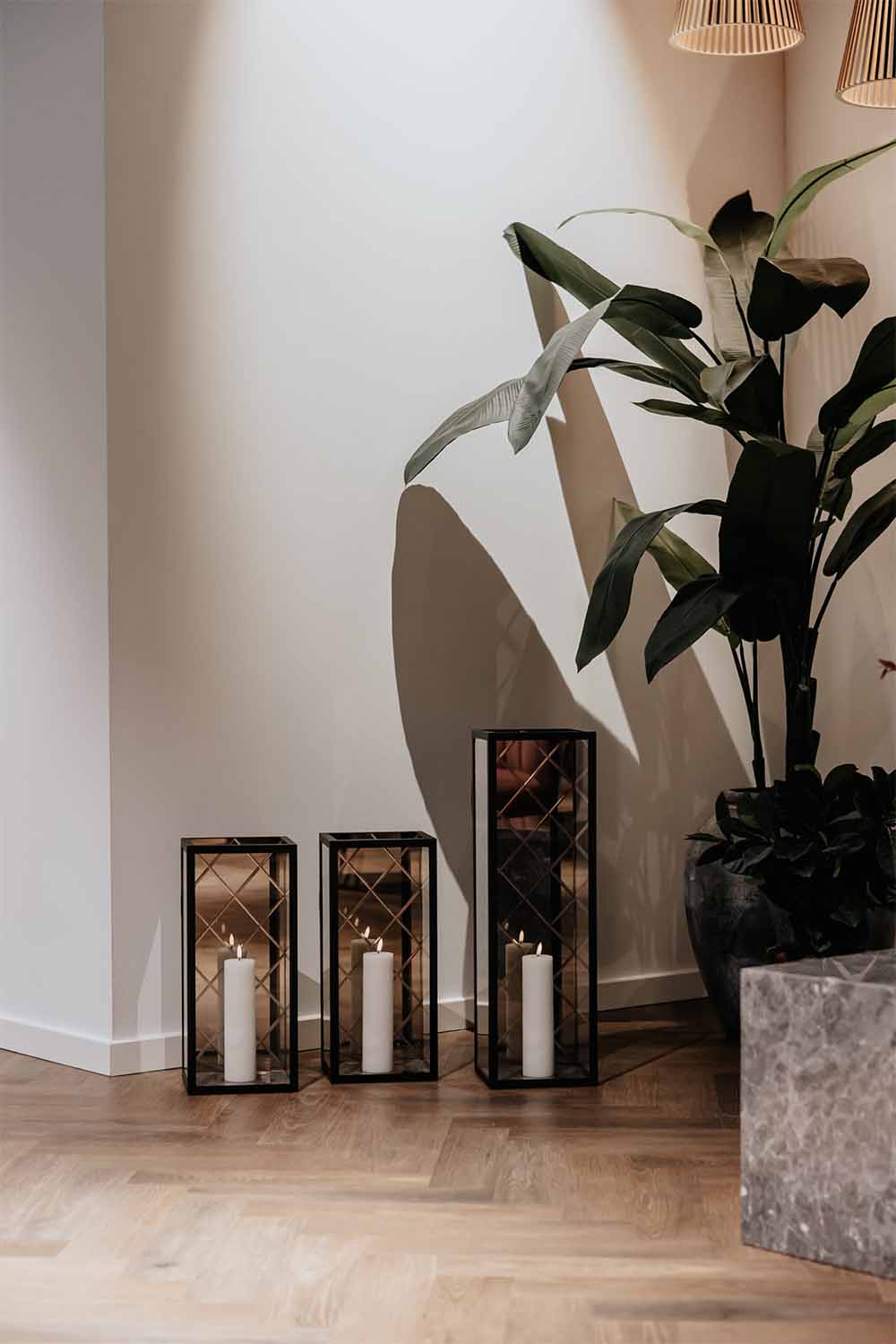 Harlequin Floor/ Wall Lantern, 45 cm, Bronze Mirror