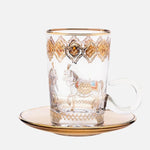 Horse Amber Tea Cup Set – 6 Pcs with Saucers  120 ml