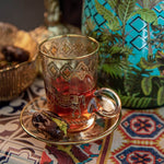 Horse Amber Tea Cup Set – 6 Pcs with Saucers  120 ml