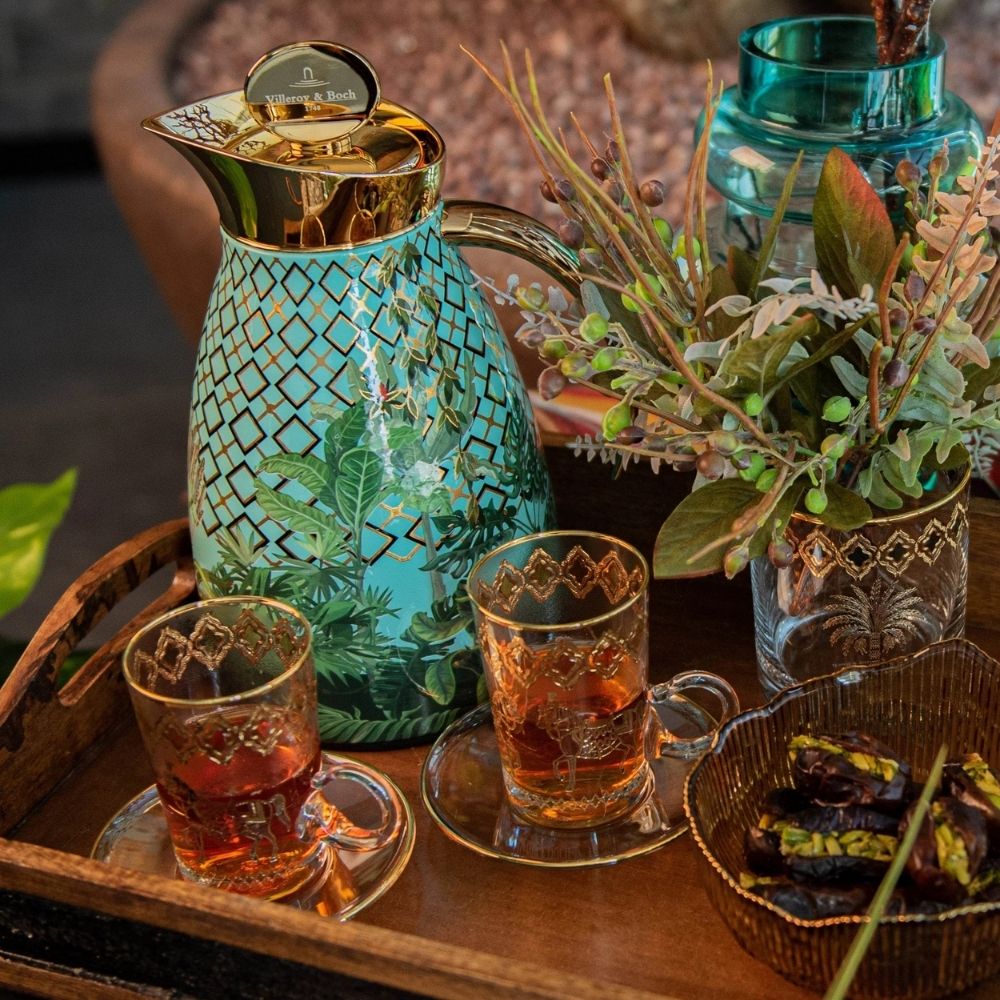 Horse Amber Tea Cup Set – 6 Pcs with Saucers  120 ml